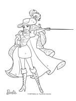 coloriage barbie mousquetaire